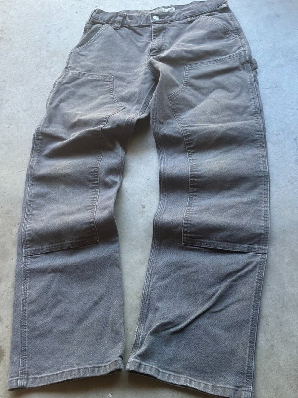 Carhartt Double Knee Work Pants Faded Gray Duck Relaxed Fit 32x32